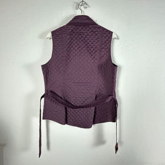 Faconnable Womens Quilted Water-Resistant Vest Medium Purple Packable Outdoor - Picture 2 of 10